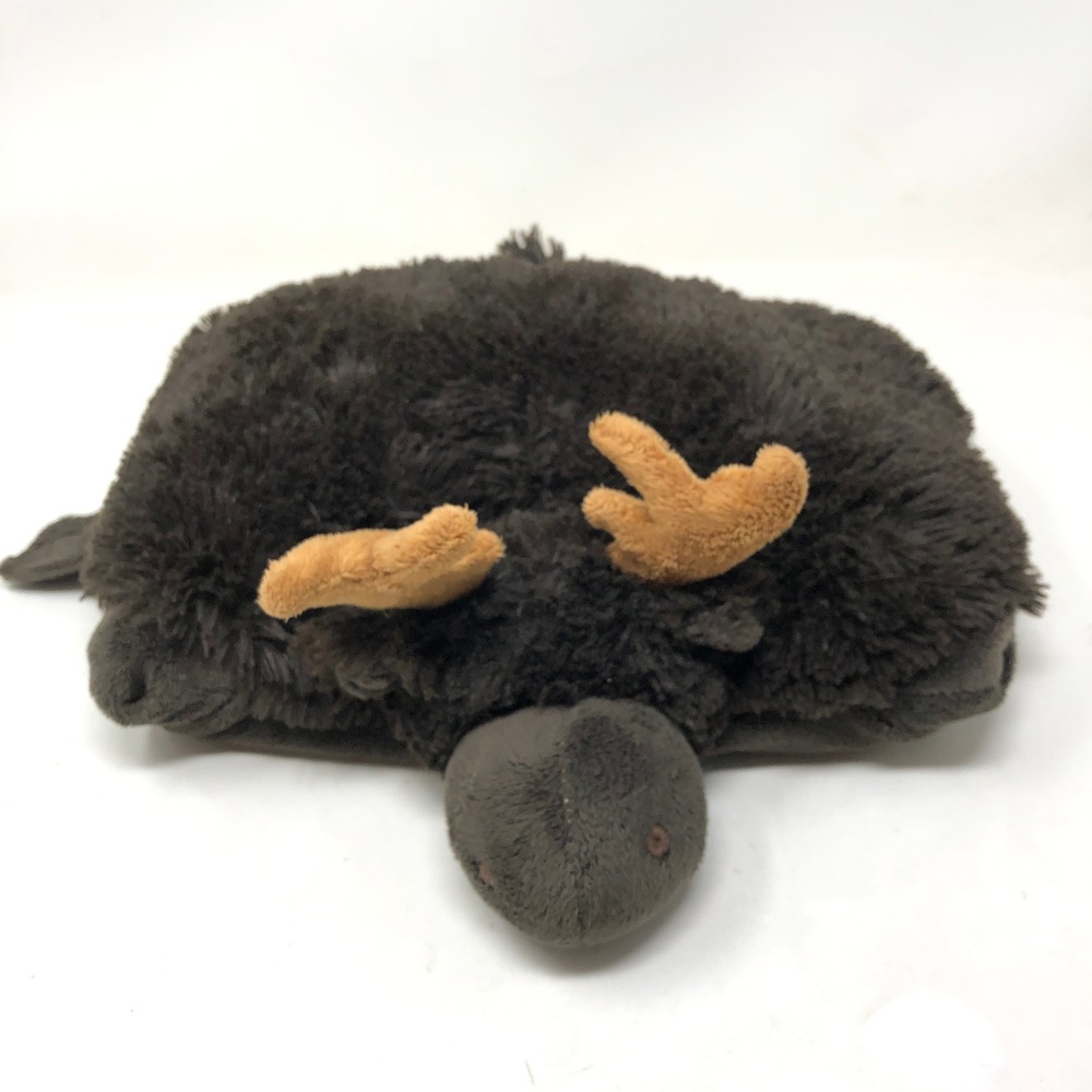 Pillow Pets PeeWee Moose Plush 11" Brown Small Travel Stuffed Animal
